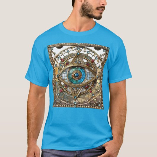 Derde Oog Versierd Vensterglas T-shirt (Voorkant)