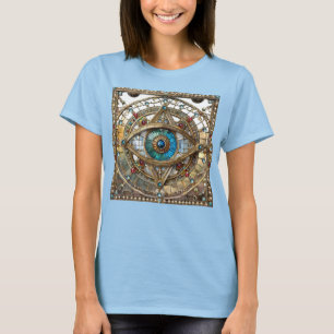 Derde Oog Versierd Vensterglas T-shirt