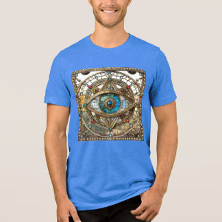 Derde Oog Versierd Vensterglas Tri-Blend Shirt