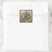 Derde Oog Versierd Vensterglas Vierkante Sticker (Tas)