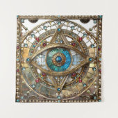 Derde Oog Versierd Vensterglas Wandkleed (Voorkant)