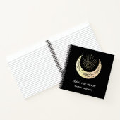 Derde oog wassende maan Boho monogram zwart Notitieboek (Binnen)
