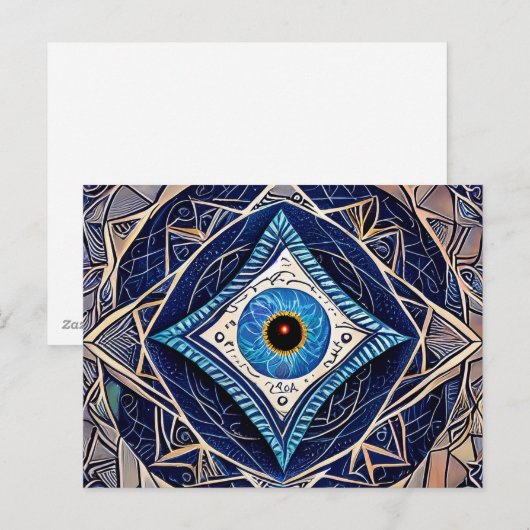 Derde Oogbescherming Magische Spell Blauw Kwaad Oo Briefkaart (Voorkant / Achterkant)