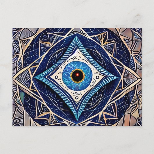 Derde Oogbescherming Magische Spell Blauw Kwaad Oo Briefkaart (Voorkant)