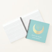 Derde ooghalve maan Boho Monogram blauwgroen Notitieboek (Binnen)
