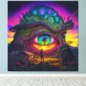 Derde oogwenk Psychedelic momenten abstract surrea Canvas Afdruk (Insitu (Houten vloer))