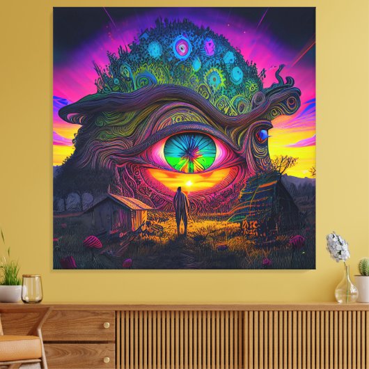 Derde oogwenk Psychedelic momenten abstract surrea Canvas Afdruk (Insitu (Woonkamer))