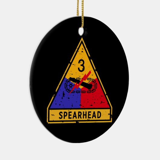 Derde Pantserdivisie - US Military "Grunge" Keramisch Ornament (Rechts)