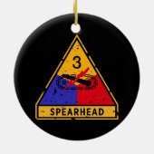 Derde Pantserdivisie - US Military "Grunge" Keramisch Ornament (Achterkant)