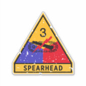 Derde Pantserdivisie - US Military "Grunge" Sticker (Voorkant)