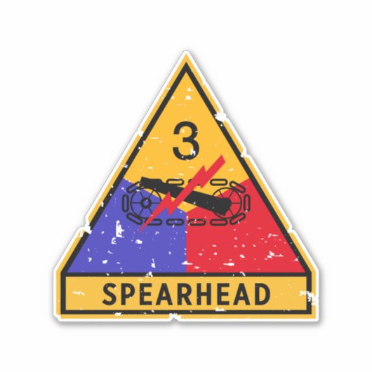 Derde Pantserdivisie - US Military "Grunge" Sticker (Voorkant)
