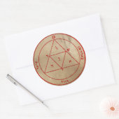 Derde Pentacle van Mars Ronde Sticker (Envelop)