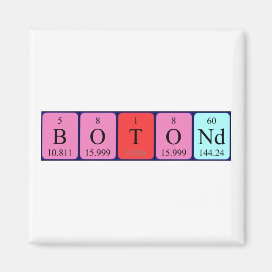 Derde periodieke handelsnaam magneet (Voorkant)