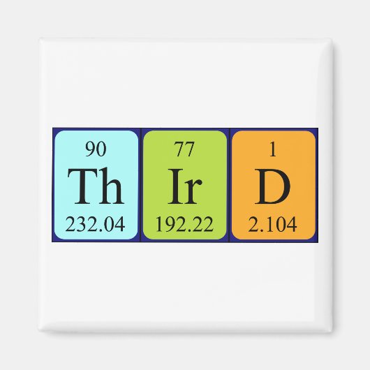 Derde periodieke lijstnaam magneet (Voorkant)