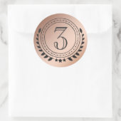 Derde plaats Honor Bronze-medaille op Bronze-gradi Ronde Sticker (Tas)