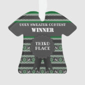Derde plaats Lelijke Kersttrui Wedstrijd Winnaar Ornament (voorkant)