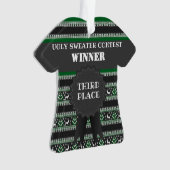 Derde plaats Lelijke Kersttrui Wedstrijd Winnaar Ornament (voorkant)