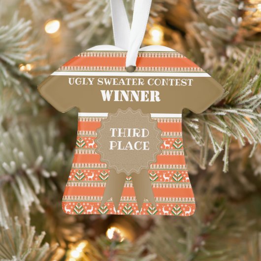 Derde plaats Lelijke Kersttrui Wedstrijd Winnaar Ornament (Boom)