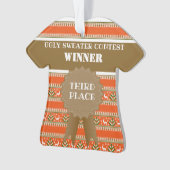Derde plaats Lelijke Kersttrui Wedstrijd Winnaar Ornament (voorkant)