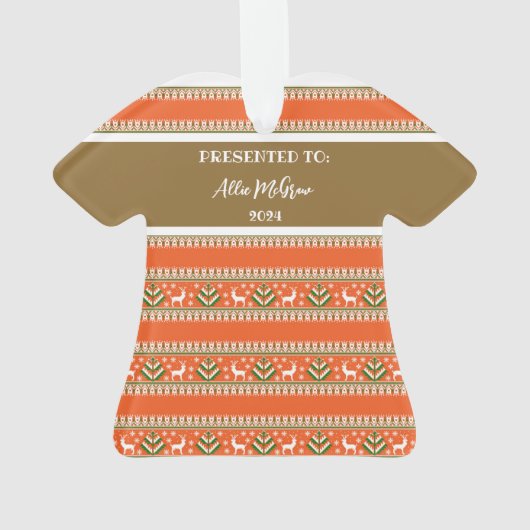 Derde plaats Lelijke Kersttrui Wedstrijd Winnaar Ornament (achterkant)