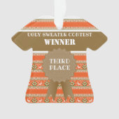 Derde plaats Lelijke Kersttrui Wedstrijd Winnaar Ornament (voorkant)