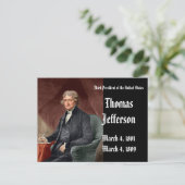 Derde President van de Verenigde StatenThomas Jeff Briefkaart (Staand voorkant)