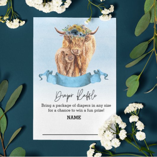 Derde Raffle Blue boy Highland Koe Informatiekaartje