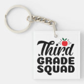 Derde rang Squad Wordart Sleutelhanger (voorkant)