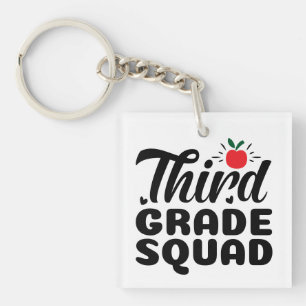 Derde rang Squad Wordart Sleutelhanger