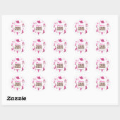 Derde Rodeo Roze Western Cowboy 3e Verjaardag Ronde Sticker (Vel)
