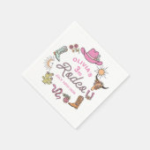 Derde Rodeo Roze Western Cowboy 3e Verjaardag Servet (Hoek)