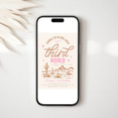 Derde Rodeo Verjaardagsuitnodiging voor meisjes Kaart