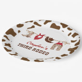 Derde Rodeo Western Cowboy 3e Verjaardag Papieren Bordje (Gekanteld)