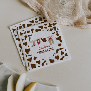 Derde Rodeo Western Cowboy 3e Verjaardag Servet