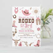 Derde Rodeo Western Cowgirl 3e Verjaardag Kaart (Staand voorkant)