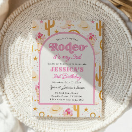 Derde Rodeo Wild West Cowgirl Roze 3e Verjaardag Kaart