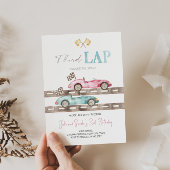 Derde ronde Race Car Twins Verjaardag uitnodiging