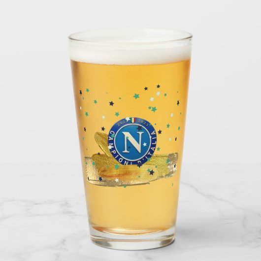 Derde Scudetto Napoli bierglas Glas (Voorkant gevuld)