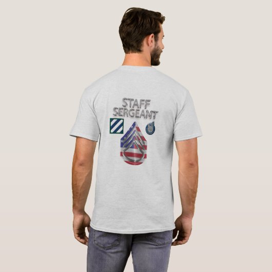 Derde sergeant van de infanteriedivisie t-shirt (Achterkant volledig)