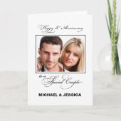 Derde trouwdag aangepaste naam/foto kaart (Voorkant)
