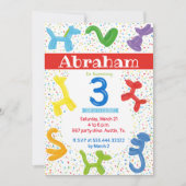 Derde uitnodiging voor ballonnen voor verjaardagsd (Voorkant)