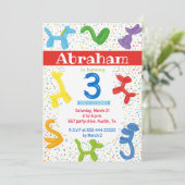 Derde uitnodiging voor ballonnen voor verjaardagsd (Staand voorkant)