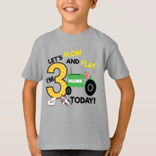 Derde verjaardag - boerderij-trekkerpartij t-shirt