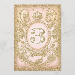 Derde verjaardag eenmaal op tijd prinses kaart