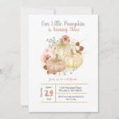 Derde Verjaardag Gouden Pompoenen Bloemen Kaart (Voorkant)