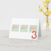 Derde Verjaardag Kaart (Gele Bloem)