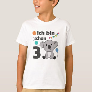 Derde verjaardag Koala Drie jaar oude kotterdieren T-shirt