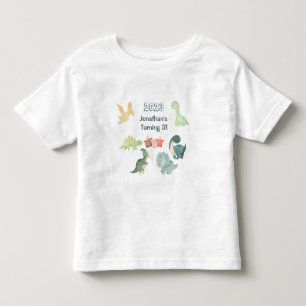 Derde verjaardag Mooie dinosaurus waterverf Kinder Shirts