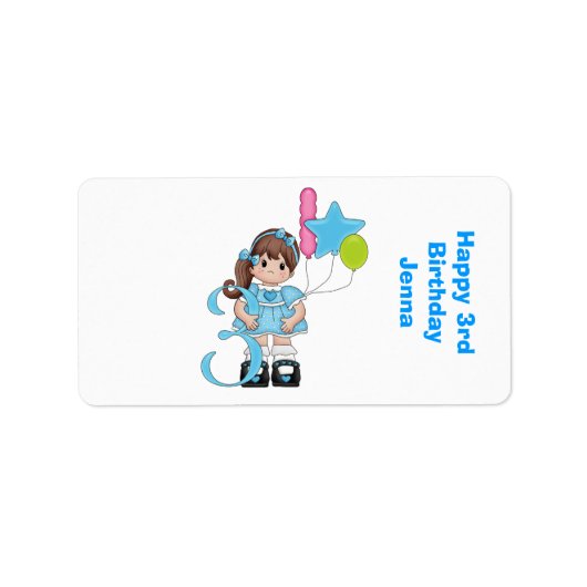 Derde Verjaardag Nugget Miniatuur Snoep Wrapper Etiket (Voorkant)