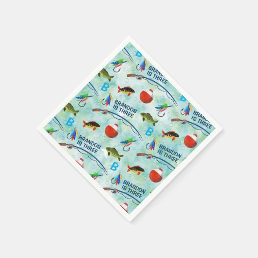 Derde verjaardag O-vis-ally vissen themafeest Servet (Hoek)